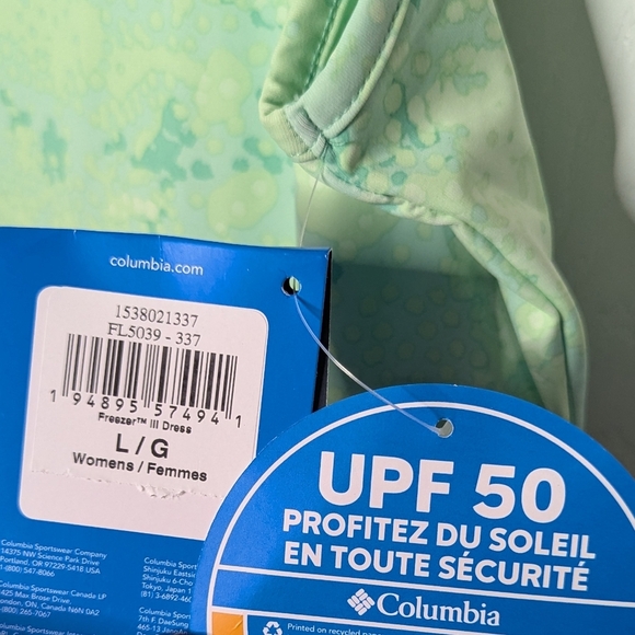 New Columbia PFG Freezer III Dress Womens Large Green Crew Neck Pullover UPF 50 - Picture 3 of 5